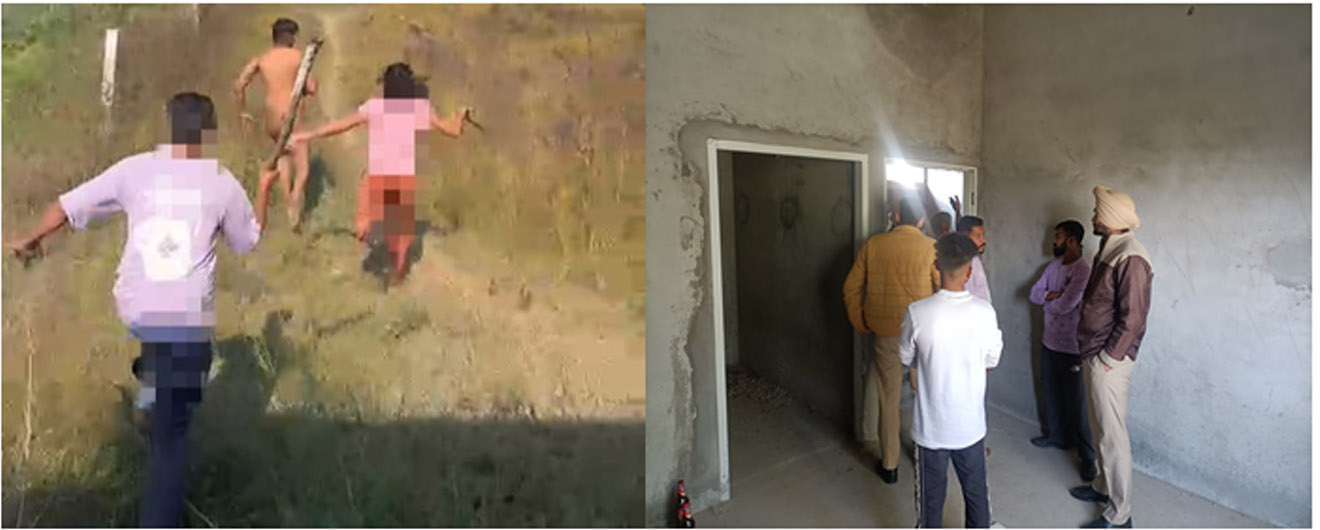 दिन में वे बंद कोठी में रंगरलियां मना रहे थे, तभी शोर सुनाई दिया तो ग्रामीणों ने इसे कैमरे में कैद कर लिया.